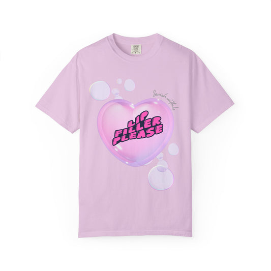 T-Shirt — 'Lil Filler Please' Pink Heart Graphic Tee