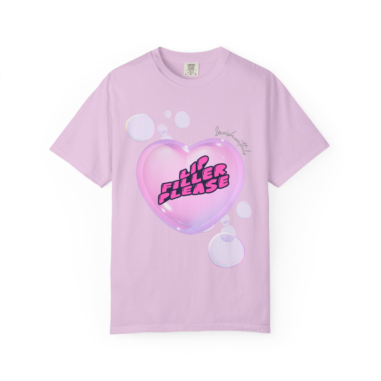 T-Shirt — 'Lil Filler Please' Pink Heart Graphic Tee