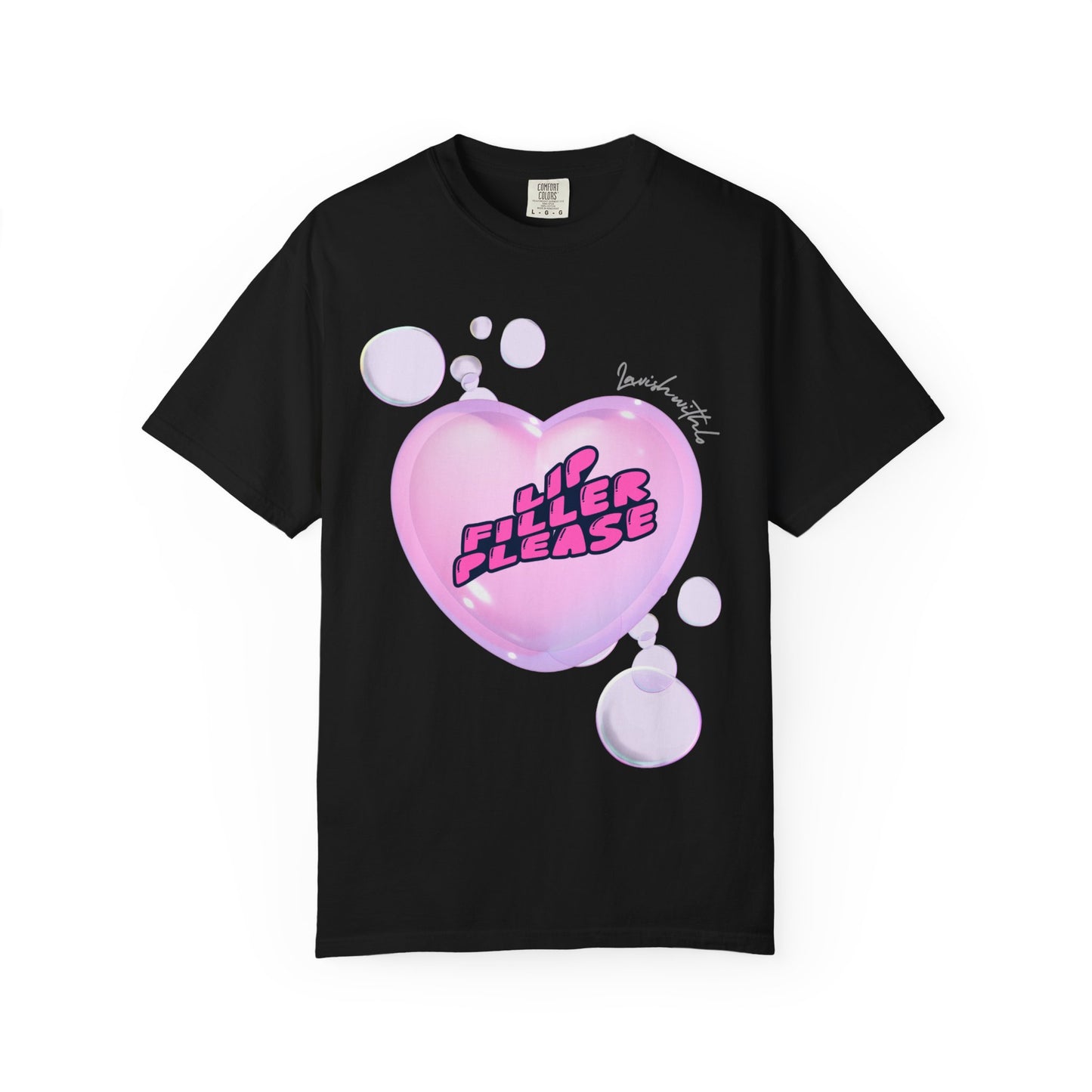 T-Shirt — 'Lil Filler Please' Pink Heart Graphic Tee
