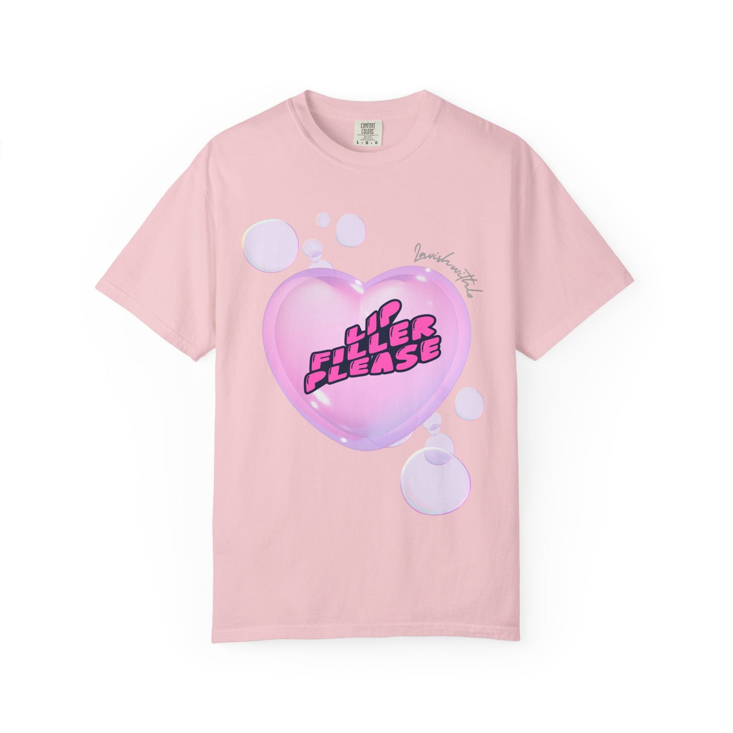 T-Shirt — 'Lil Filler Please' Pink Heart Graphic Tee