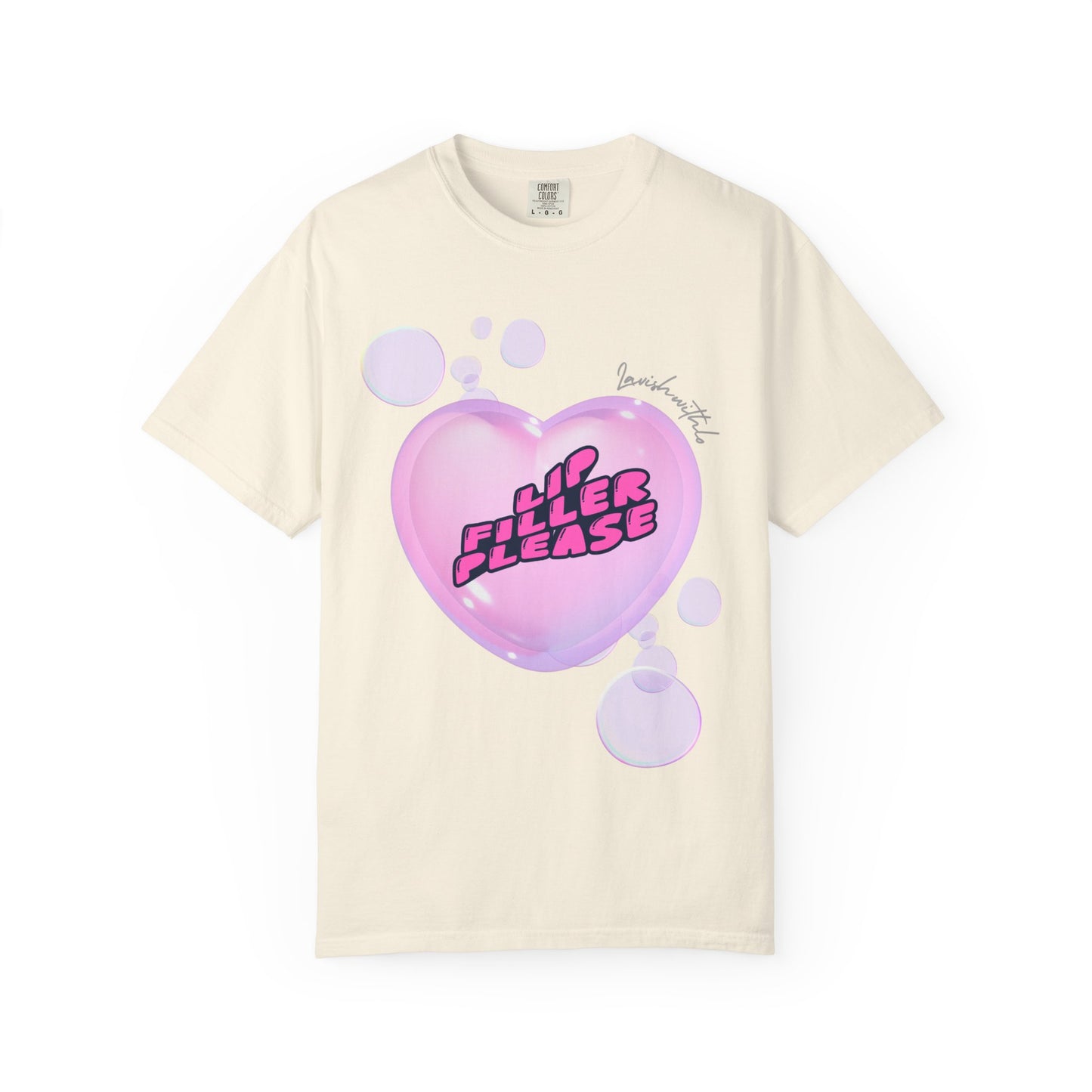T-Shirt — 'Lil Filler Please' Pink Heart Graphic Tee