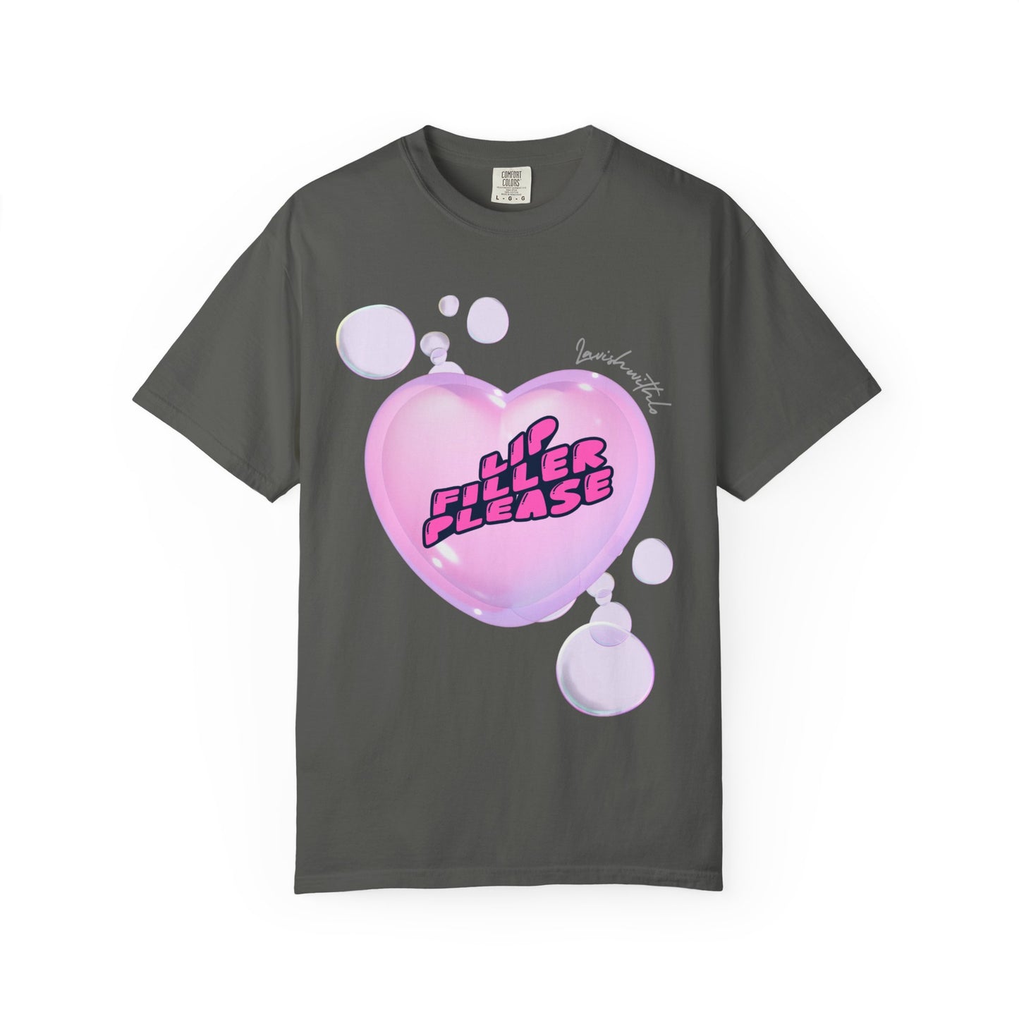 T-Shirt — 'Lil Filler Please' Pink Heart Graphic Tee