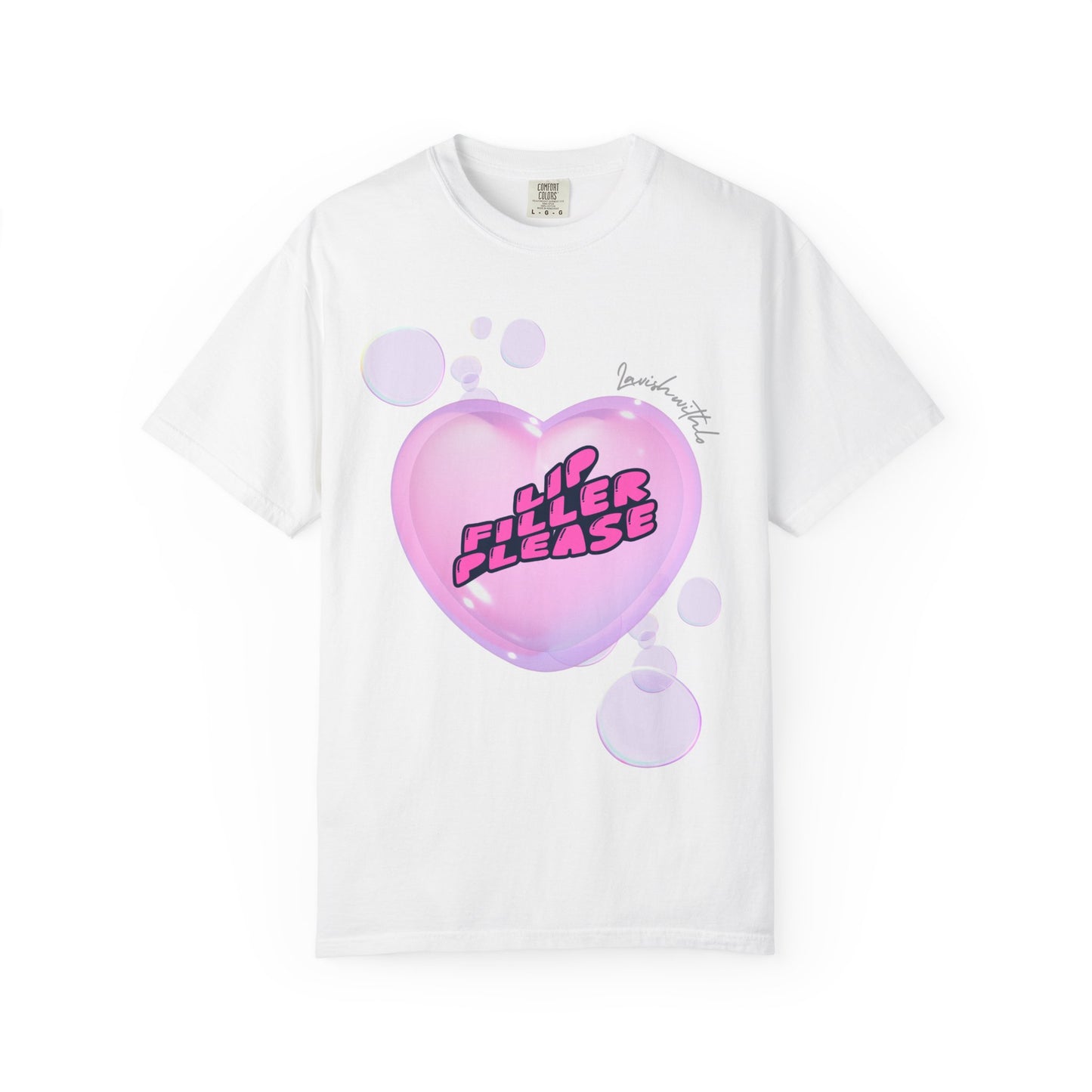 T-Shirt — 'Lil Filler Please' Pink Heart Graphic Tee