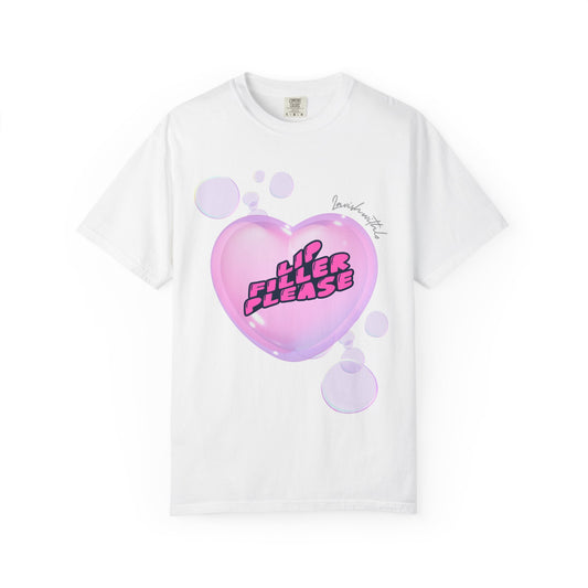 T-Shirt — 'Lil Filler Please' Pink Heart Graphic Tee