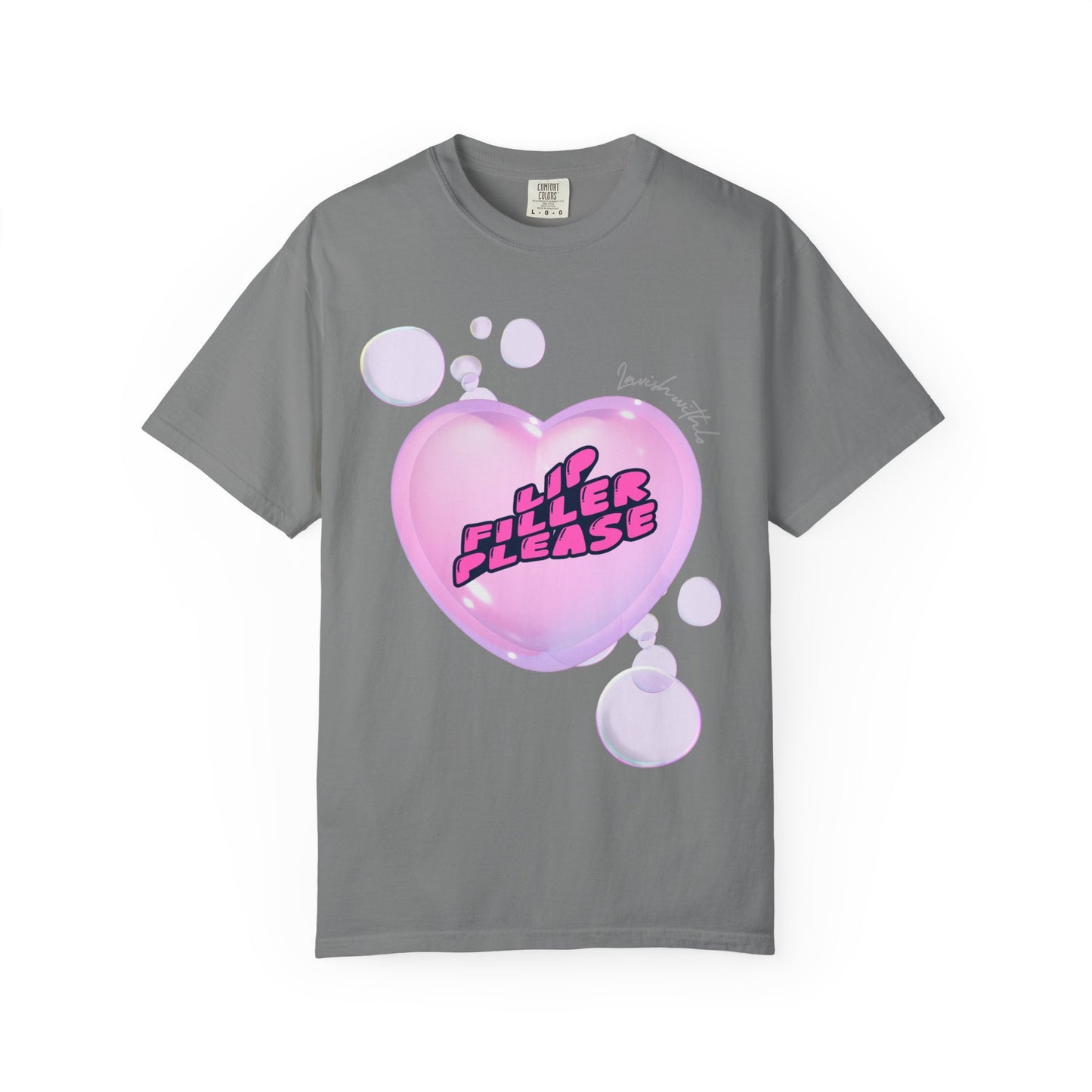 T-Shirt — 'Lil Filler Please' Pink Heart Graphic Tee