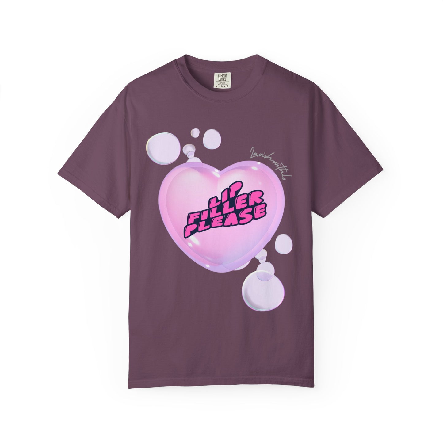 T-Shirt — 'Lil Filler Please' Pink Heart Graphic Tee