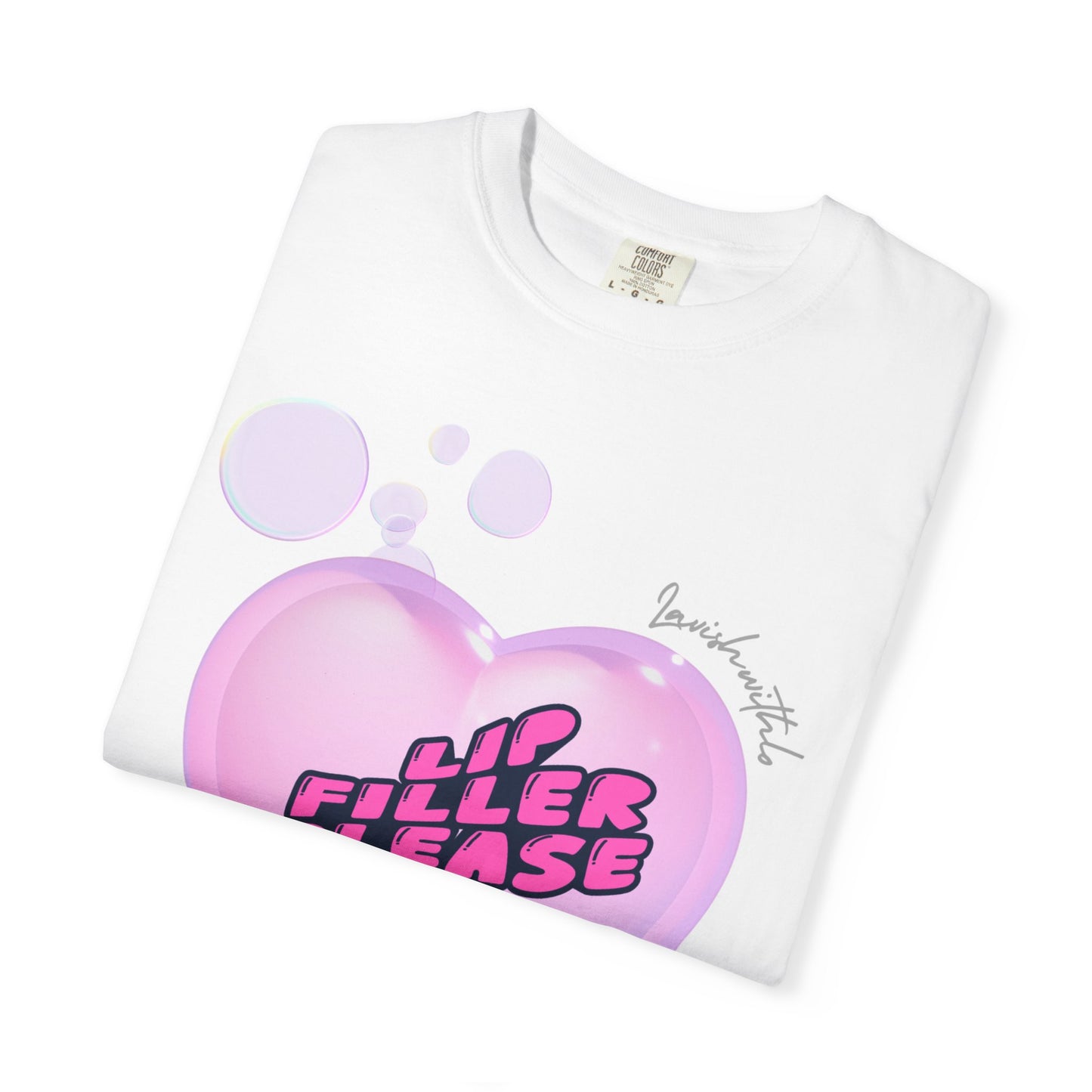 T-Shirt — 'Lil Filler Please' Pink Heart Graphic Tee